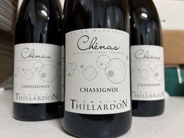 2018 Domaine Thillardon Chassignol - Chénas - 3 Flessen, Verzamelen, Wijnen, Nieuw