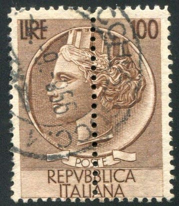 Italiaanse Republiek 1954 - Republiek 100 lire Siracusana, Gestempeld