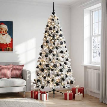vidaXL Kunstkerstboom met kerstbal 210 cm 300 LEDs Warmwit, Diversen, Verzenden, Nieuw