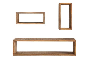 Stevige wandplank set van 3 HEMINGWAY 94cm bruin gemaakt van, Ophalen of Verzenden, Nieuw