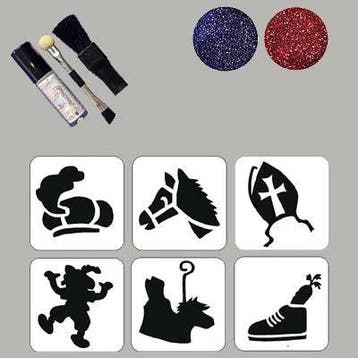 Glittertattoo set small SINTERKLAAS  glitter tatoeage, Ophalen of Verzenden, Nieuw