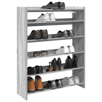 vidaXL Schoenenrek 80x25x100 cm bewerkt hout grijs sonoma, Verzenden, Nieuw