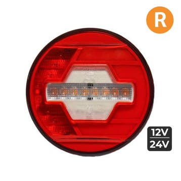 LED Achterlicht Rechts Ø140mm + Dynamische richtingaanwijzer, Verzenden, Nieuw