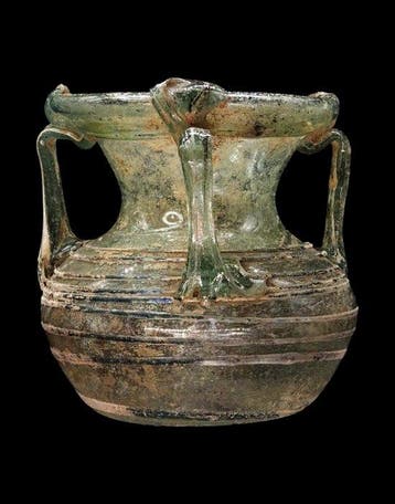 Oud-Romeins - Krateriskos en glas<br>- 1e/3e eeuw na