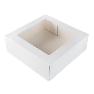 Taartdoos met venster 26x26x9cm. Wit 3st, Verzenden, Nieuw