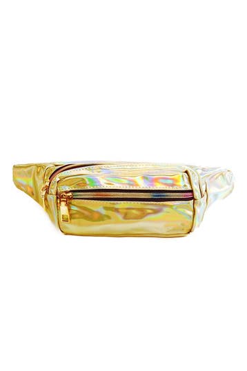 KIMU® Klein Holografisch Heuptasje Goud Rechthoek Fanny Pack, Ophalen of Verzenden, Nieuw, Overige kleuren, Overige typen