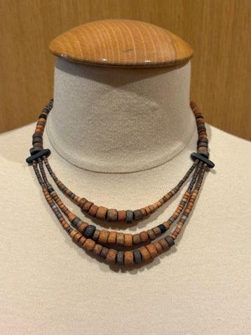 Oud-Egyptisch Terracotta kralenhalsketting - 40 cm (Zonder