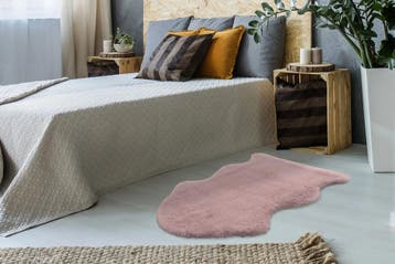 Organisch Vloerkleed | Cosy | Uni | Poederroze | 60x90 cm, Verzenden, Nieuw