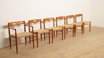 6 x eetkamerstoel | Bramin | H.W. Klein | Teak |, Huis en Inrichting, Stoelen, Ophalen of Verzenden, Nieuw