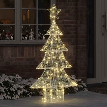 vidaXL Kerstboom 160 LEDs Warmwit 150 cm Acryl, Diversen, Verzenden, Nieuw
