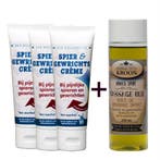 3x  spiercreme 75ml +1x massageolie 200ml om pijnlijke, Verzenden, Nieuw