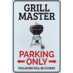 Wandbord -  Parking Only Grill Master, Ophalen of Verzenden, Nieuw
