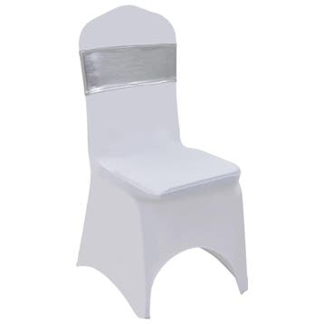 vidaXL 25 st Stoellint met diamant stretch zilver, Verzenden, Nieuw