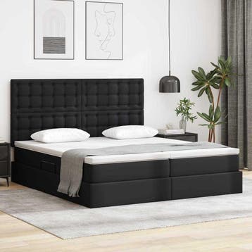 vidaXL Opbergbed met matras met matras Zwart 180 x 200 cm, Verzenden, Nieuw, Zwart, Overige materialen