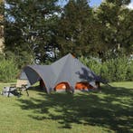 vidaXL Teepee Tent 3-Person met dak Grijs en Oranje 600 x, Verzenden, Nieuw