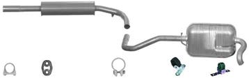Complete uitlaat Middendemper + Einddemper Volkswagen Lupo 1, Auto-onderdelen, Verzenden, Nieuw