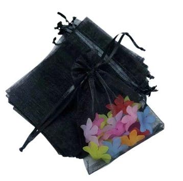 c.a. 100 x Organza zakjes 10x15 cm zwart, Ophalen of Verzenden, Nieuw