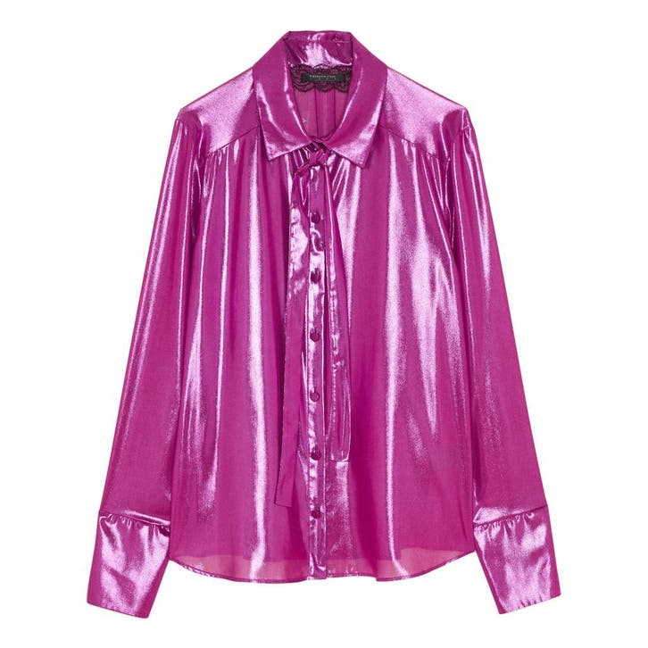 Patrizia Pepe • glimmende paarse blouse • 32 (IT38), Kleding | Dames, Tops, Roze, Nieuw, Maat 34 (XS) of kleiner, Verzenden