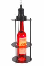 Industriële Hanglamp Rode Wijnfles – Scaldare Verano, Ophalen of Verzenden, Nieuw, Glas, Minder dan 50 cm
