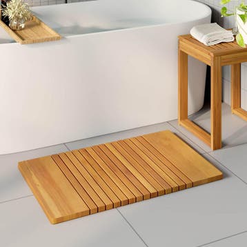 vidaXL Badmat Naturel 81 x 50 cm Massief Acaciahout, Huis en Inrichting, Verzenden, Nieuw, Bruin