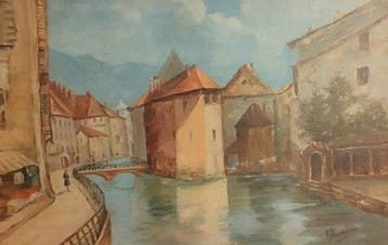 Europese school (XX) - Paysage, Antiek en Kunst