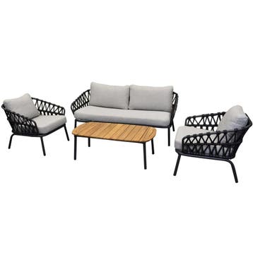 Showroommodel Elegant stoel bank loungeset 4 delig, Ophalen of Verzenden, Nieuw