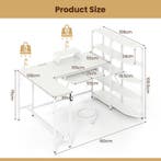 LIVSK L-vormige computertafel - Oplaadstation met 2 stopcont, Verzenden, Nieuw