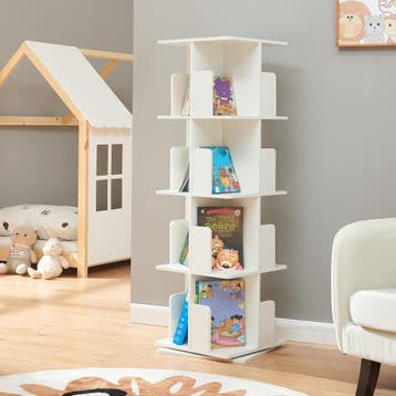 Kinderboekenkast Talöpintaa draaibaar 129x40x40 cm wit [en.c, Kinderen en Baby's, Verzenden, Nieuw