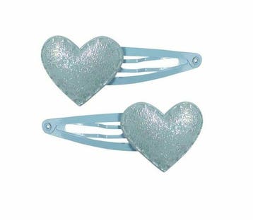 Haarspeld Klikklak 5cm - Hart Parelmoer - Blauw - Set van 2, Nieuw