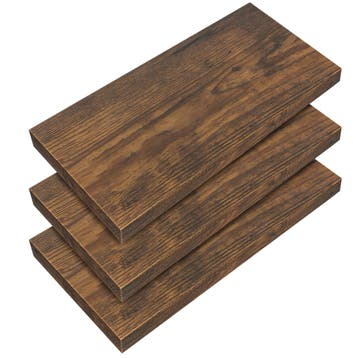 Wandplank Zwevend 3 Stuks Donkere Eik MDF 50x23x3,8cm, Verzenden, Nieuw