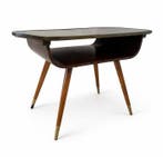 Bijzettafel - Hout, Messing - Mid-century design tafel, Antiek en Kunst