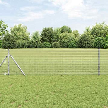 vidaXL gelast draadhek met grondbevestiging 25 x 0,6 m, Verzenden, Nieuw, IJzer