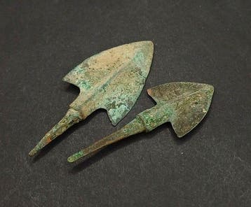 Bronstijd Brons Brede pijlpunten - 60 mm (Zonder