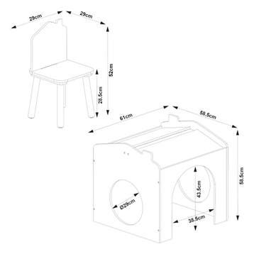 Kindertafelset Romso zitgroep met 2 stoelen mintgroen zwart, Verzenden, Nieuw