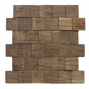 Mozaïek Hout Square Old Teak (P 03) 30X30 Cm (Prijs Per 1M²), Ophalen of Verzenden, Nieuw