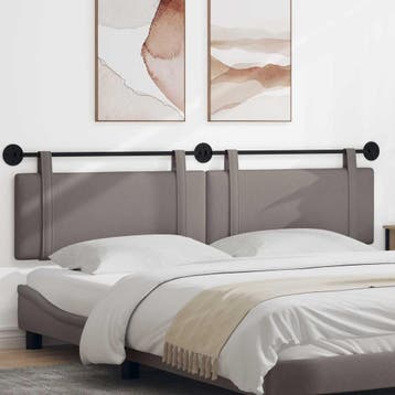 vidaXL Hangend hoofdbord Taupe Stof, Verzenden, Nieuw, Stof