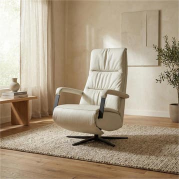 Leren relaxfauteuil met hartbalans Core - Toledo Nebbia, Bohemian, Industrieel, Modern, Scandinavisch, Nieuw, Ophalen of Verzenden