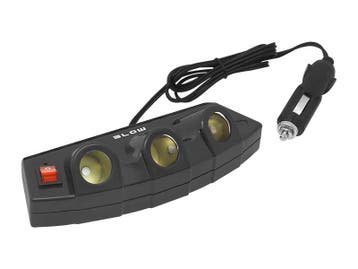 Splitter Triple Sigarettenplug 12-24 Volt - Zwart CS-35, Ophalen of Verzenden, Nieuw