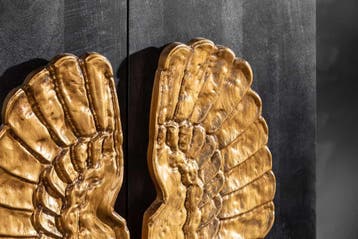 Extravagant dressoir ANGEL 140cm zwart mangohout met gouden, Ophalen of Verzenden, Nieuw
