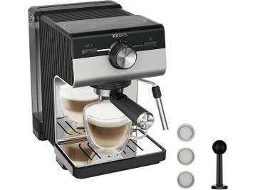 Krups -   Authentic+ C90 Pistonmachine - Zilver, Verzenden, Nieuw, Combi, Gemalen koffie
