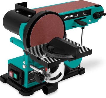 2dekans | VONROC Band- en schijfschuurmachine 350W – Incl., Ophalen of Verzenden, Zo goed als nieuw