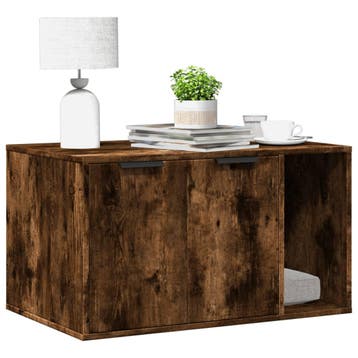 vidaXL Kattenbakkast 80x50x45 cm bewerkt hout gerookt, Verzenden, Nieuw