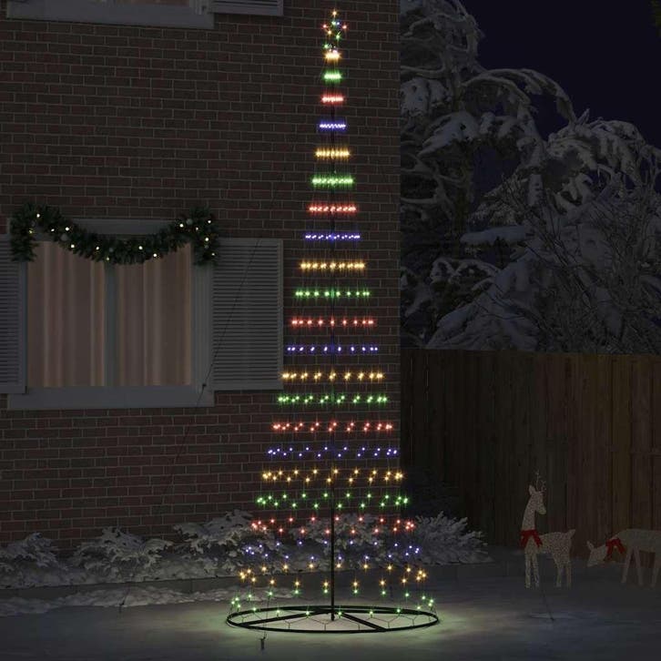 vidaXL LED Kerstboom Multikleur 399 cm Metaal, Diversen, Kerst, Nieuw, Verzenden