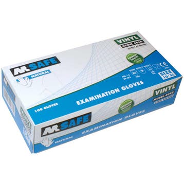 M safe 4060 disposable vinyl handschoen naturel, middle m, Verzenden, Nieuw