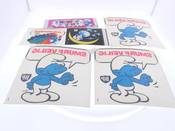 Smurfen BP stickers set 6 stuks #6904, Ophalen of Verzenden, Gebruikt
