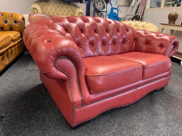 Chesterfield Maarssen ! Bruin Leren 2 Zits Chesterfield Bank, Ophalen, CHESTERFIELD, Tweepersoons, Leer