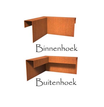 Cortenstaal u-profiel hoek 30x30x6,4x15cm, Tuin en Terras, Overige materialen, Nieuw, Minder dan 25 cm, Border