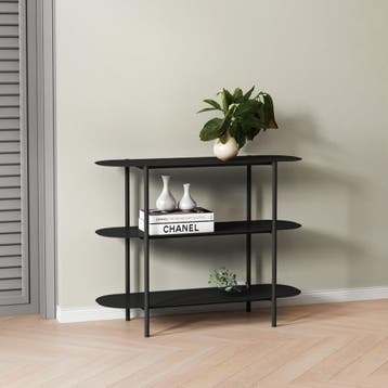 [en.casa] Console tafel Enebakk sidetable 70x90x32 cm zwart, Huis en Inrichting, Tafels | Sidetables, Verzenden, Nieuw