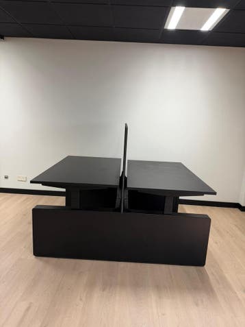 Zwarte Duo Zit Sta Bureau - Duo Bureau Met Wang - Nieuw, Huis en Inrichting, Bureaus, Verzenden, In hoogte verstelbaar, Nieuw