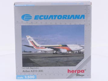 Schaal 1:500 Herpa 501118 Ecuatoriana Airbus A310-300 Reg..., Hobby en Vrije tijd, Ophalen of Verzenden, Zo goed als nieuw